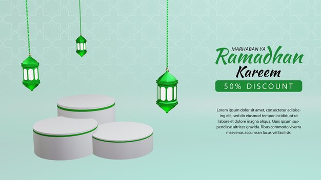 Bannière De Podium De Vente Ramadan 3d Avec Podium 3d, Fond Transparent Facile à Changer De Couleur Psd