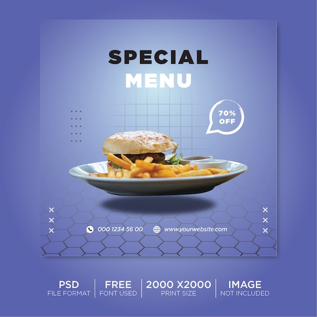 Bannière Pour La Publication De Vente De Burger Sur Les Réseaux Sociaux Psd Premium