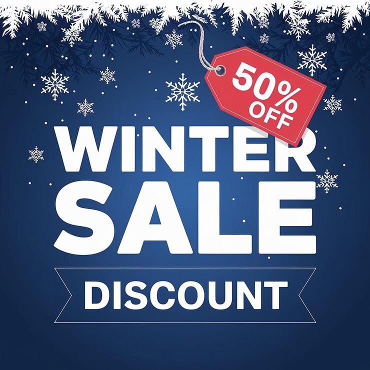 PSD bannière de promotion des achats d'hiver minimaux