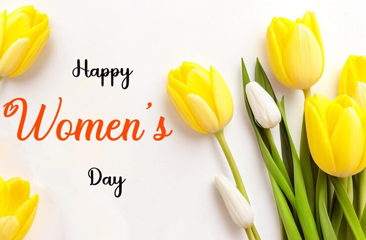PSD bannière psd pour la journée internationale des femmes avec des tulipes réalistes