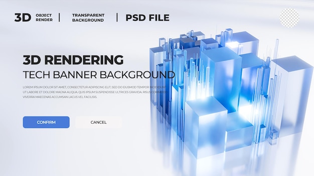 bannière de technologie de rendu 3D abstraite
