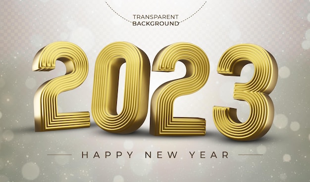 Bannière De Texte De Rendu 3d Happy New Year 2023