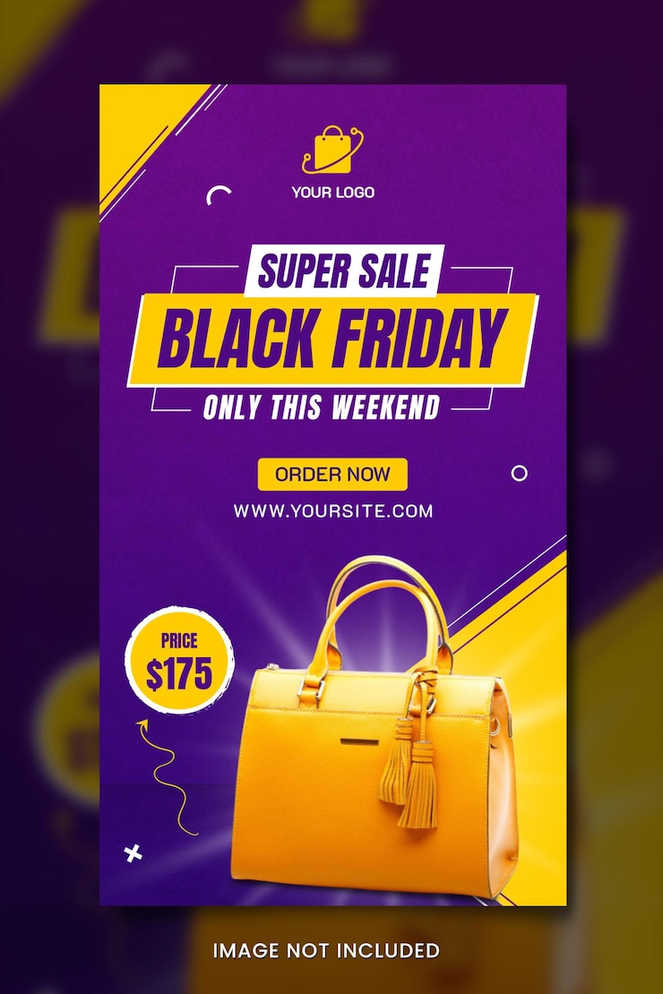 PSD bannière de vente du vendredi noir
