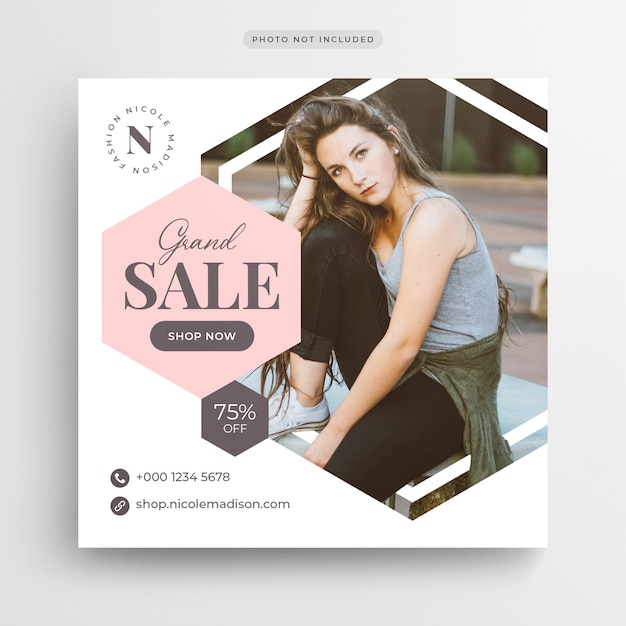 Bannière ou vente de médias sociaux sur les soldes de mode