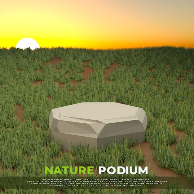 Bannière De Vente De Podium 3d Nature