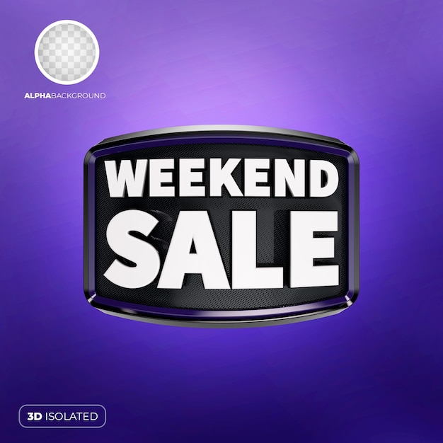 Bannière De Vente De Week-end 3d Psd Premium