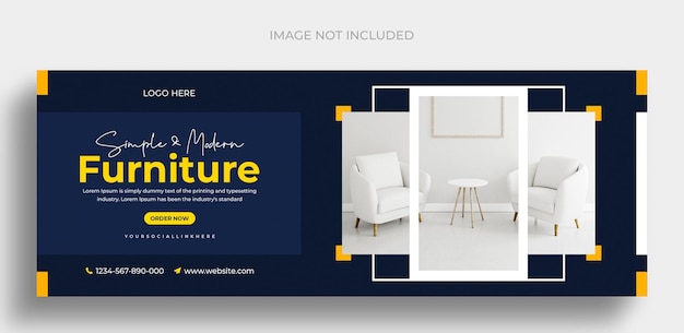PSD bannière web instagram ou modèle de couverture facebook des médias sociaux de la vente de meubles