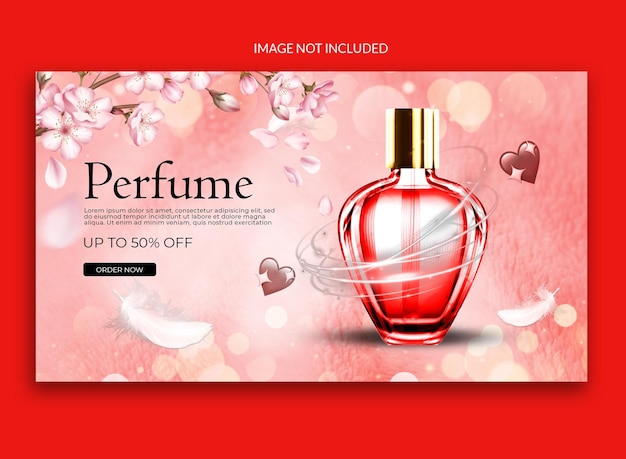 bannière web de médias sociaux de parfum.