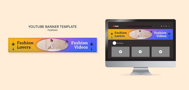 Bannière youtube de mode dégradé