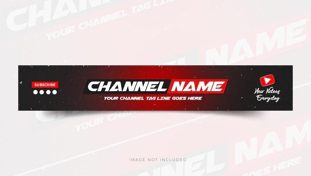 Une bannière YouTube rouge et noire