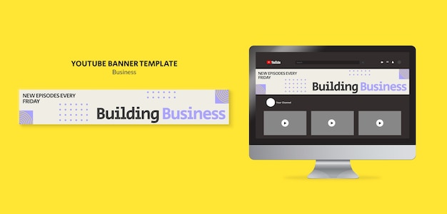 PSD bannière youtube web d'entreprise