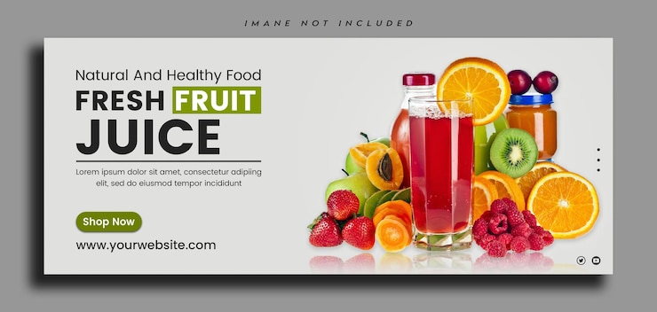 PSD des bannières web simples avec des fruits frais