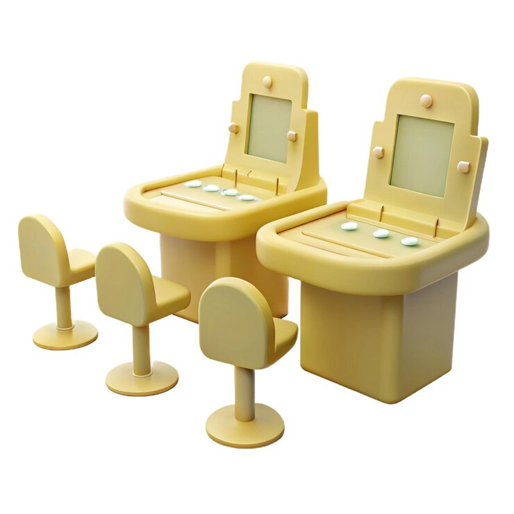 PSD un baño amarillo con la tapa arriba y la tapa arriba es un baño con una pantalla que muestra el número 3