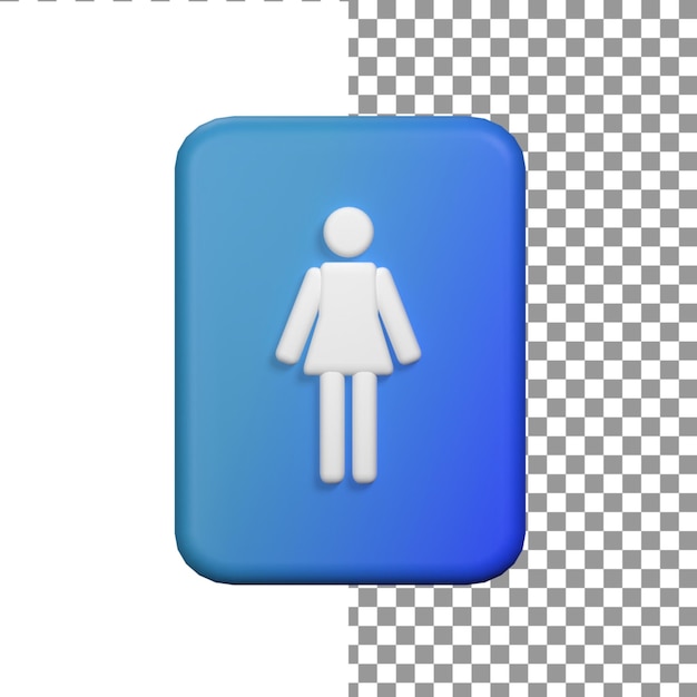 Baño de mujeres firmar en 3d para presentación web de diseño gráfico u otro