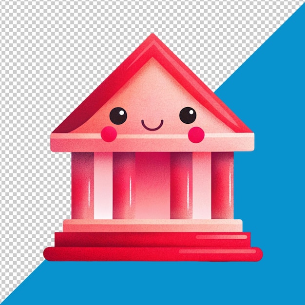 PSD banque de dessins animés kawaii sur fond transparent