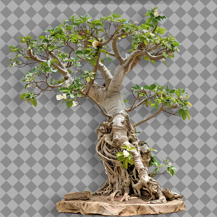 PSD baobab con una rama robusta y gruesa que a menudo se asemeja a una rama enredada m aislada en un fondo limpio