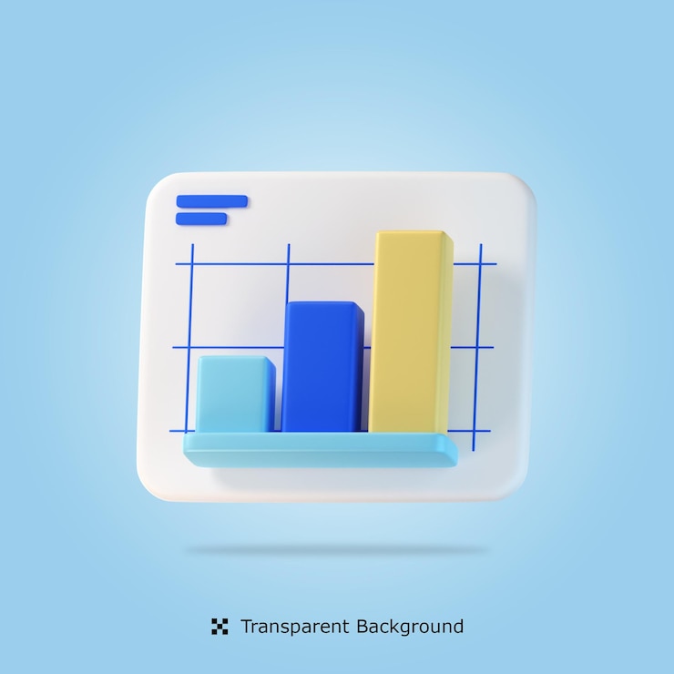 PSD bar chart 3d icon illustration