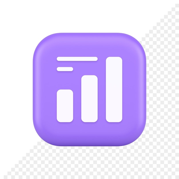 Bar graph business analyzing button diagram profit progress stock market stats 3d icon