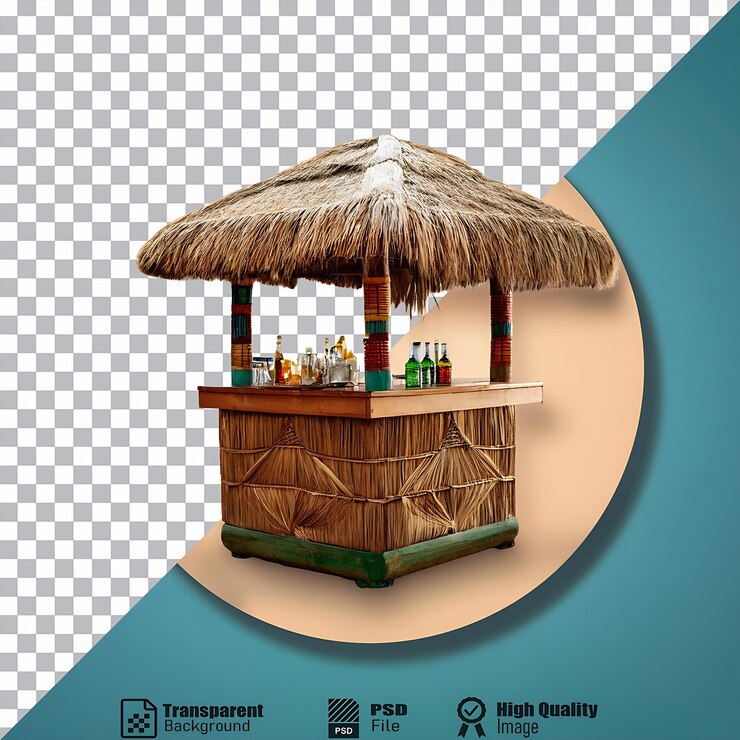 PSD bar de tiki con techo de paja