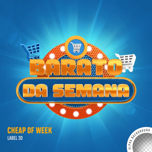 Barato da semana selo de renderização 3d