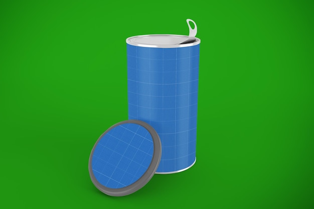 Barattolo di latta con mockup del coperchio
