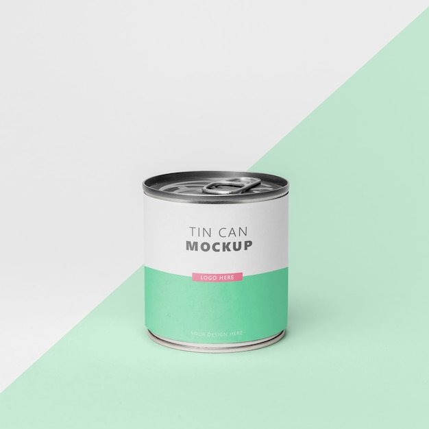 Barattolo di latta pop design mockup