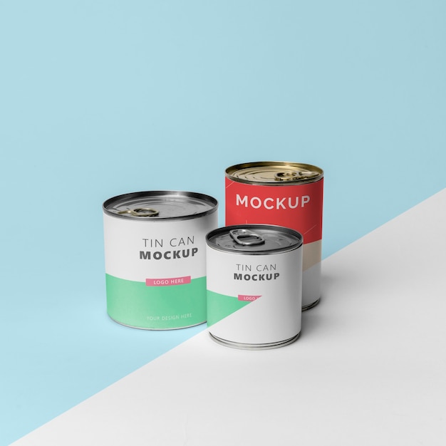 Barattolo di latta pop design mockup