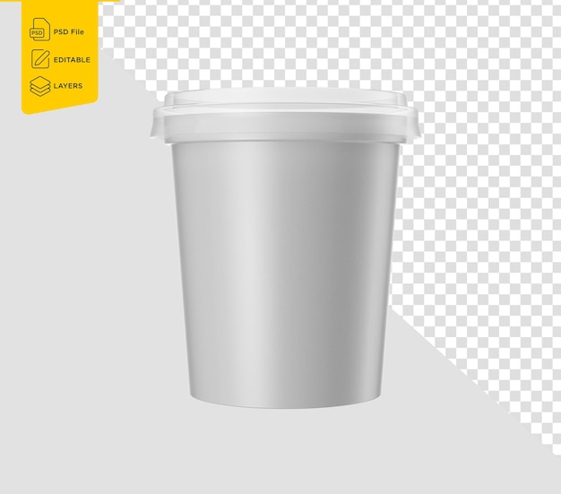 Barattolo di yogurt con coperchio sigillato ideale per l'imballaggio di prodotti lattiero-caseari e dessert illustrazione 3d