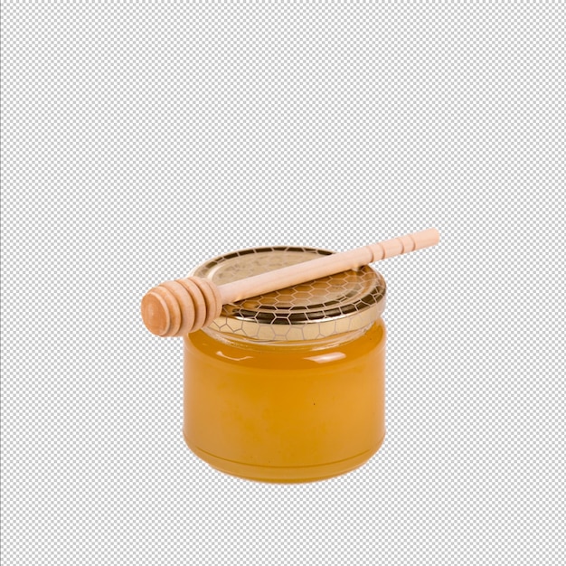 Barattolo isolato di miele e miele di miele psd
