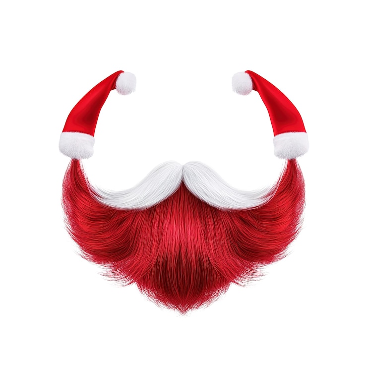 PSD la barbe et le chapeau du père noël pour les fêtes de noël
