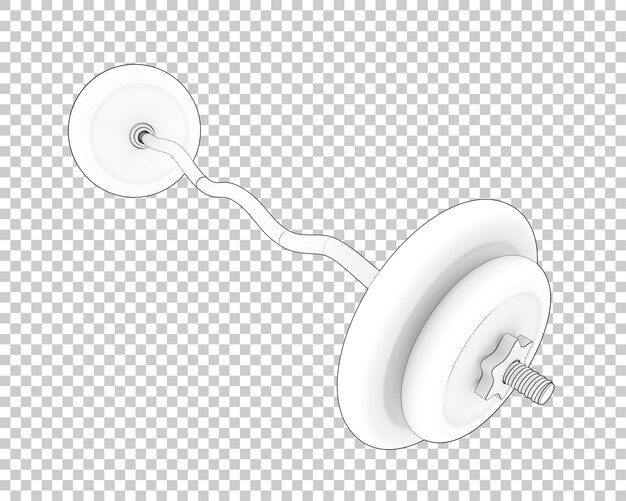 Barbell en la ilustración de renderizado 3d de fondo transparente