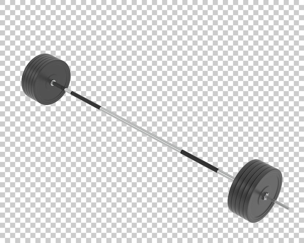 Barbell en la ilustración de renderizado 3d de fondo transparente