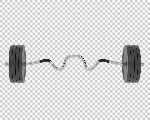 PSD barbell en la ilustración de renderizado 3d de fondo transparente