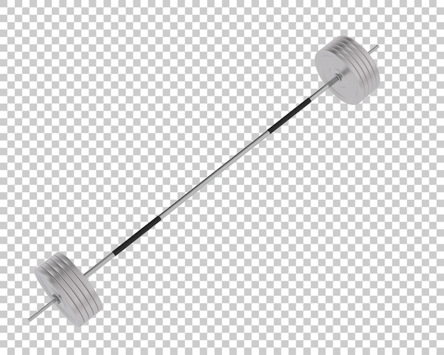 Barbell en la ilustración de renderizado 3d de fondo transparente