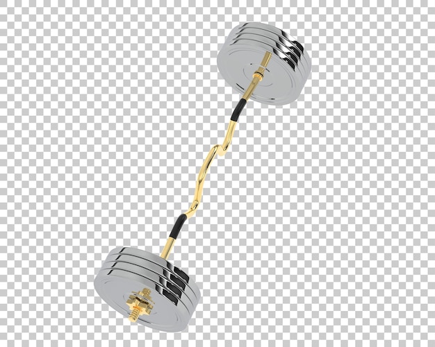 Barbell en la ilustración de renderizado 3d de fondo transparente