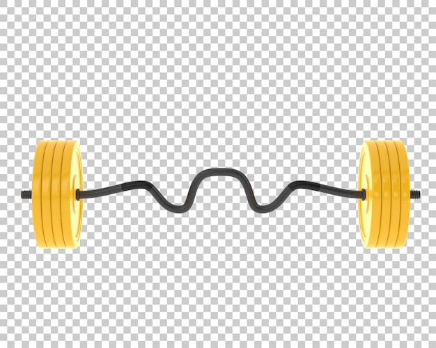 PSD barbell en la ilustración de renderizado 3d de fondo transparente