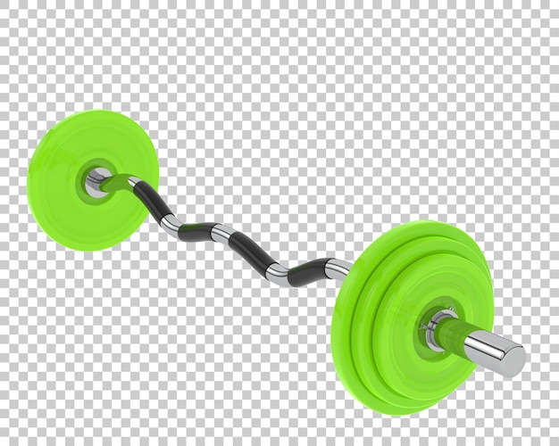 Barbell en la ilustración de renderizado 3d de fondo transparente