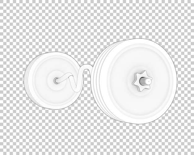 Barbell en la ilustración de renderizado 3d de fondo transparente