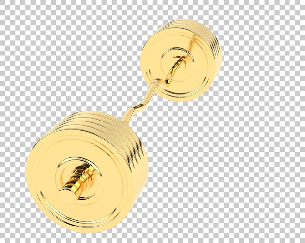 Barbell en la ilustración de renderizado 3d de fondo transparente