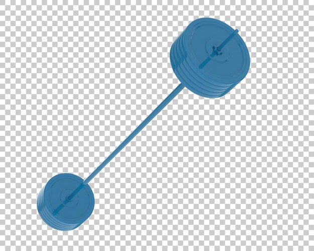 Barbell en la ilustración de renderizado 3d de fondo transparente