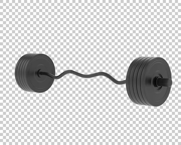 Barbell en la ilustración de renderizado 3d de fondo transparente