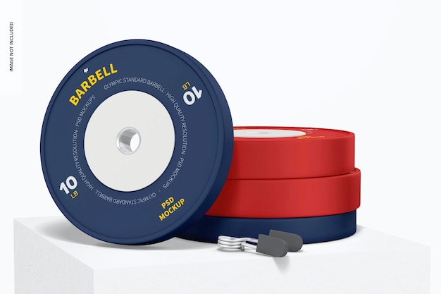 Barbell Mockup, Leaned