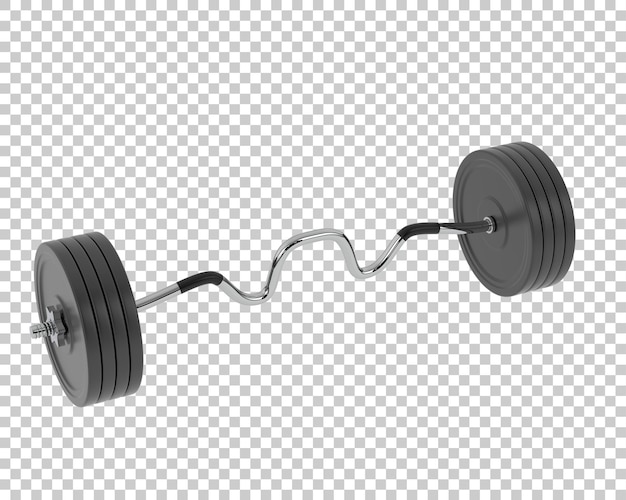 Barbell on transparent background 3d rendering illustration