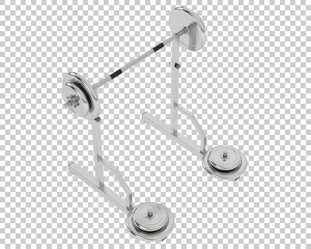 Barbell Avec Support De Poids Sur Fond Transparent Illustration De Rendu 3d