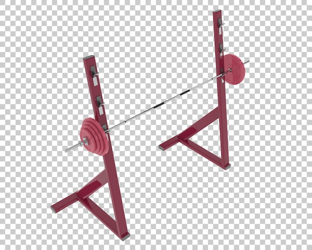 Barbell Avec Support De Poids Sur Fond Transparent Illustration De Rendu 3d