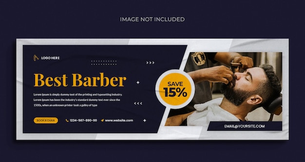 PSD barber shop bannière web de médias sociaux et modèle de conception de photo de couverture facebook