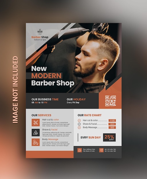 PSD barber shop flyer nueva plantilla de diseño creativo moderno