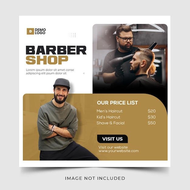 Barber shop social-media-post-banner-vorlage