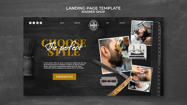 PSD barbershop-landingpage-vorlage