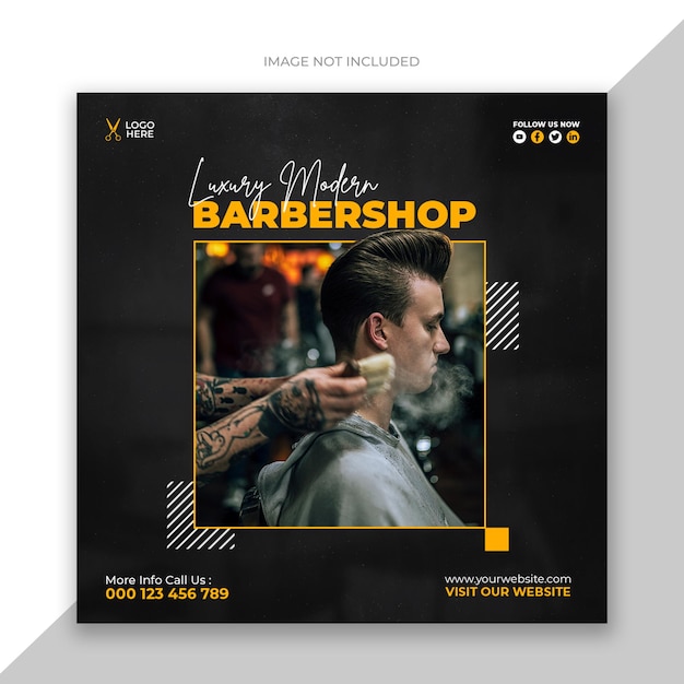 PSD barbershop médias sociaux et modèle de publication instagram